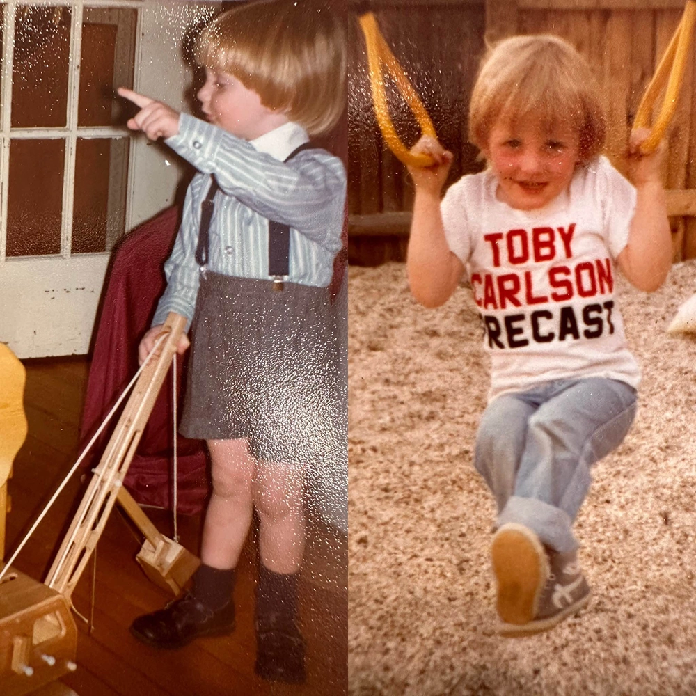 Childhood photos of Toby Carlson.